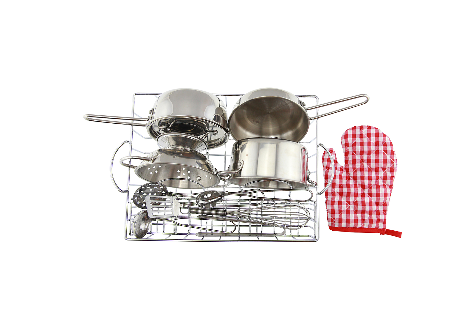 13 Piece Stainless Steel Pretend Play Cookware Set